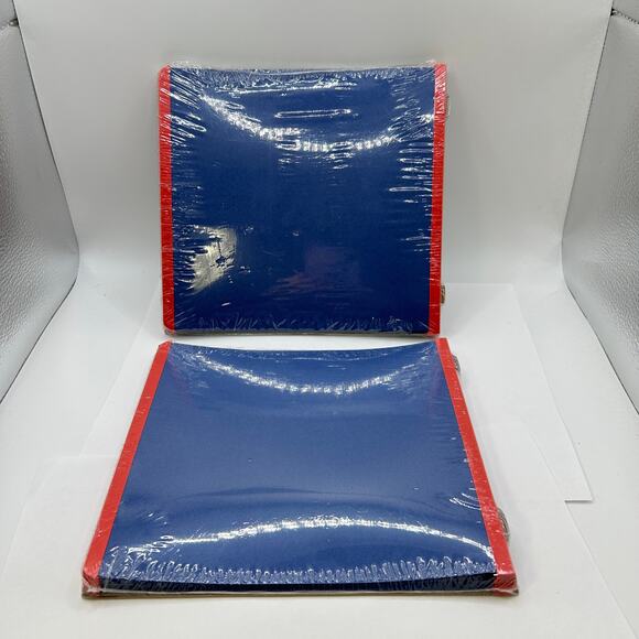 2 packs Creative Memories Pizzazz 7x7 Scrapbook Pages Blue Red Trim 2003 New - Picture 2 of 4